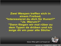 Zwei Wespen treffen sich in einem Freibad