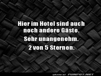 Witziger Hotelbewertungs-Spruch