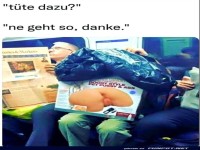 Humorvolle Szene in der U-Bahn