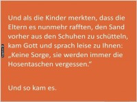 Witzige Anekdote ber vergessenen Sand im Alltag