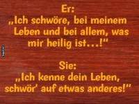 Lustiger Dialog über Schwüre