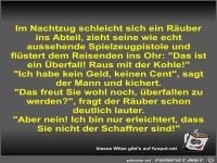 Im Nachtzug schleicht sich ein R�uber ins Abteil