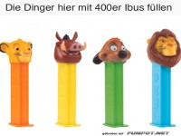 Vier PEZ Dispenser mit L�wenmotiv