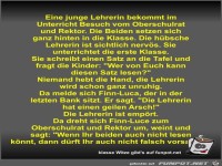 Eine junge Lehrerin bekommt im Unterricht Besuch vom...