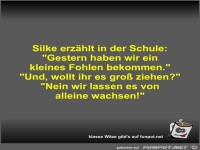 Silke erz�hlt in der Schule