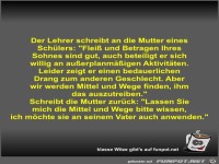 Der Lehrer schreibt an die Mutter eines Sch�lers