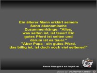 Ein �lterer Mann erkl�rt seinem Sohn �konomische...