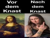 Vorher-Nachher Mona Lisa Parodie