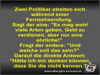 Zwei Politiker streiten sich whrend einer Fernsehsendung