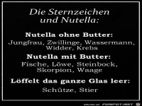die Sternzeichen und Nutella