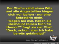Der Chef erzählt einen Witz und alle Angestellten biegen...