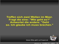 Treffen sich zwei Wellen im Meer