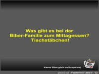 Was gibt es bei der Biber-Familie zum Mittagessen?