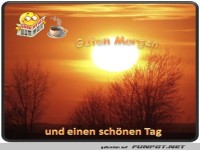 Sonnenaufgang mit Gru zum Guten Morgen