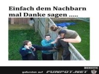 Einfach dem Nachbarn mal Danke sagen