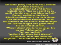 Ein Mann (Arzt) und seine Frau streiten sich beim Fr�hst�ck