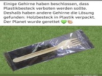 Ironie des Plastik-Verbots