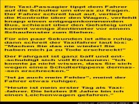 ein Taxi-Passagier tippt dem Faher auf die Schulter.