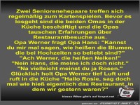 Zwei Seniorenehepaare treffen sich regelmäßig zum...