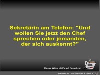Sekret�rin am Telefon