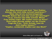 Ein Mann kommt zum Arzt