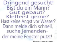 Suche Fensterputzer mit besonderen F�higkeiten