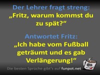 Witz �ber zu sp�t kommen zur Schule