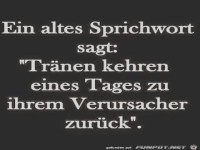 Ein altes Sprichwort sagt - Tr�nen