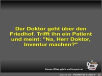 Der Doktor geht �ber den Friedhof