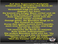 Auf dem Supermarkt-Parkplatz entdeckt eine Blondine eine...