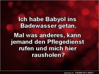 Rutschgefahr im Schaumbad!