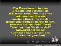 Ein Mann kommt in eine Drogerie und verlangt ein P�ckchen...