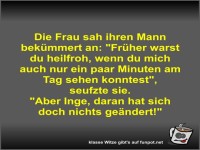 Die Frau sah ihren Mann bekmmert an