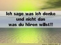 Ich sage was ich denke