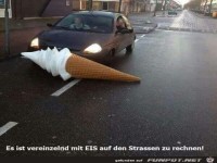 Eis auf den Stra�en