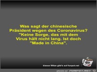 Was sagt der chinesische Prsident wegen des Coronavirus?