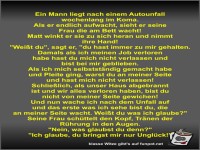 Ein Mann liegt nach einem Autounfall wochenlang im Koma