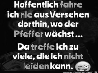 Hoffentlich fahre ich nie