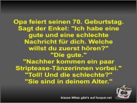 Opa feiert seinen 70