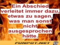 ein Abschied verleitet immer dazu