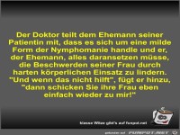 Der Doktor teilt dem Ehemann seiner Patientin mit