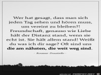 Freundschaft und Liebe halten Distanz aus