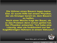 Die Hühner eines Bauern legen keine Eier