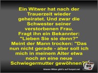 Ein Witwer hat nach der Trauerzeit wieder geheiratet