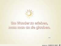 Um Wunder zu erleben