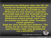 Schwimmt ein Afrikaner �ber den Nil