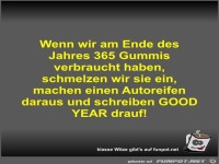 Wenn wir am Ende des Jahres 365 Gummis verbraucht haben