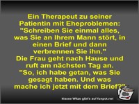 Ein Therapeut zu seiner Patientin mit Eheproblemen