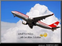 Flugzeug auf dem Weg in den S�den