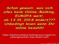 Neues beim Online Banking ab 13.01.18